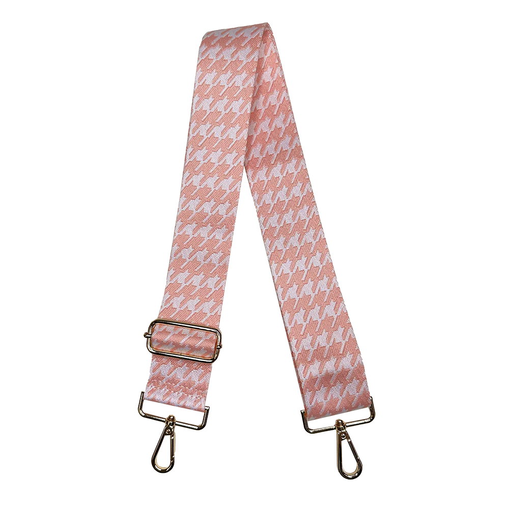 2” Herringbone Bag Strap - Peach/White