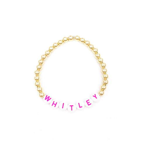 Personalized 5mm Layer Bracelet- Pink