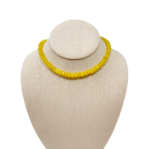 Jade Gemstone Necklace - Mustard