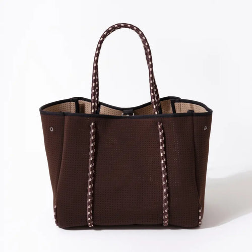 Large Neoprene Tote Bag - Espresso Brown