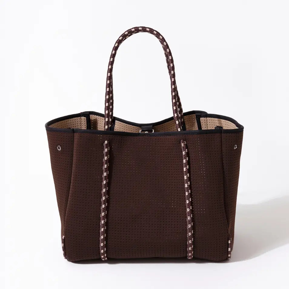 Large Neoprene Tote Bag - Espresso Brown