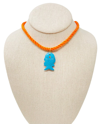 Rope Fish Necklace - Turquoise