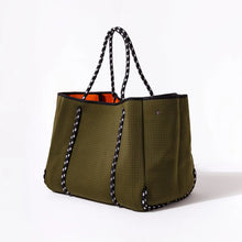 Load image into Gallery viewer, Large Neoprene Tote Bag - Safari Green