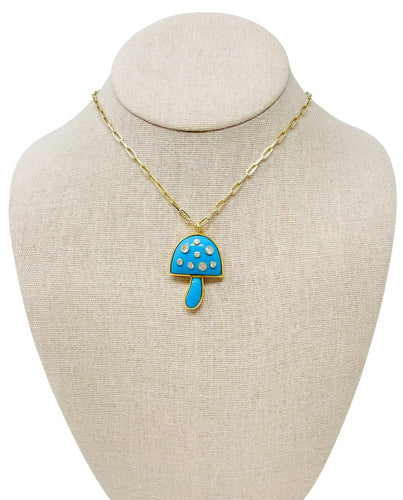 Medium Mushroom Necklace - Turquoise