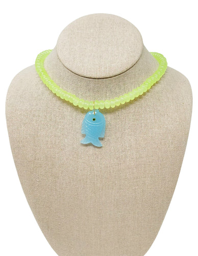 Exuma Fish Necklace - Neon Lime