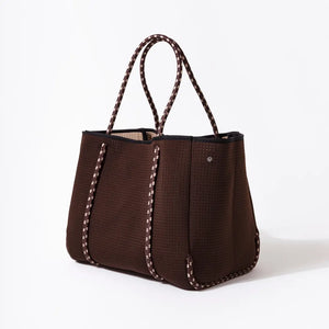 Large Neoprene Tote Bag - Espresso Brown