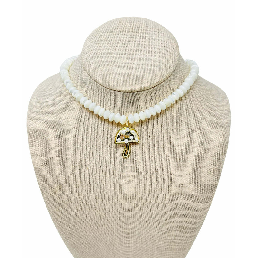 Charmed MOP Mushroom Gemstone Necklace