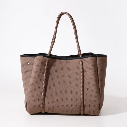 Large Neoprene Tote Bag - Mocha Brown