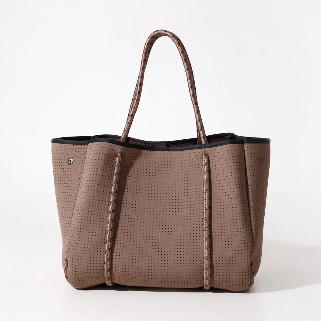 Large Neoprene Tote Bag - Mocha Brown