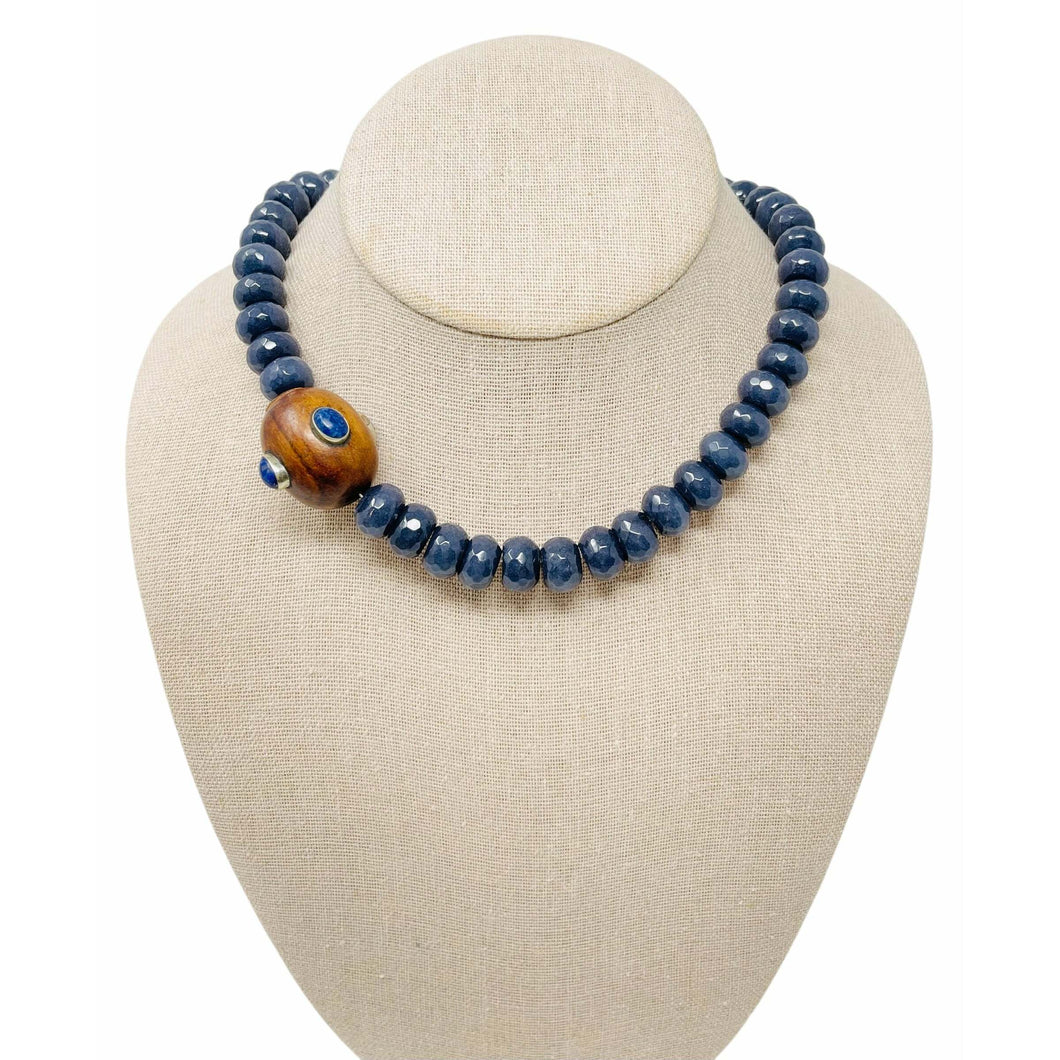 Icon XL Jade Gemstone Necklace - Navy