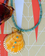 Load image into Gallery viewer, Charmed Thin Amazonite Gemstone Necklace - Shell/Seafoam