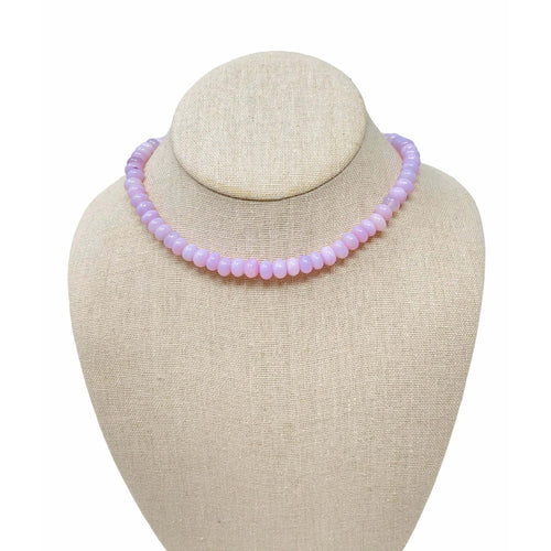Opal Gemstone Necklace - Light Mauve Pink