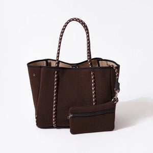 Large Neoprene Tote Bag - Espresso Brown