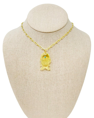 Fish Necklace - Yellow Quartz