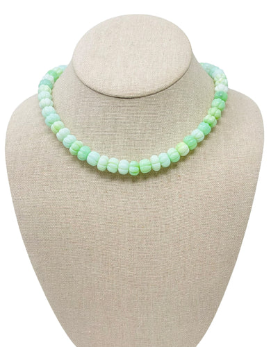 Opal Watermelon Gemstone Necklace - Green Opal