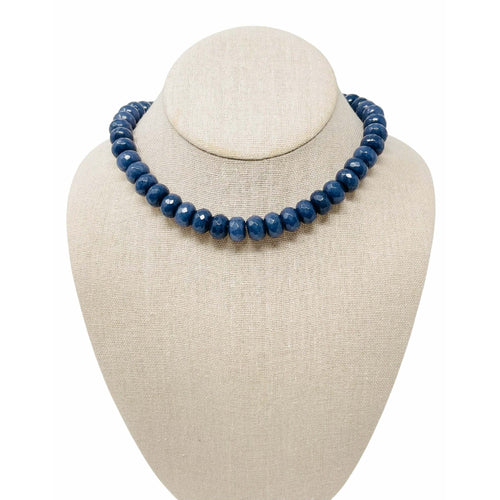 XL Jade Gemstone Necklace - Navy