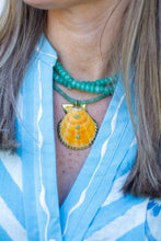 Load image into Gallery viewer, Charmed Thin Amazonite Gemstone Necklace - Shell/Seafoam
