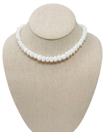 Opal Watermelon Gemstone Necklace - White