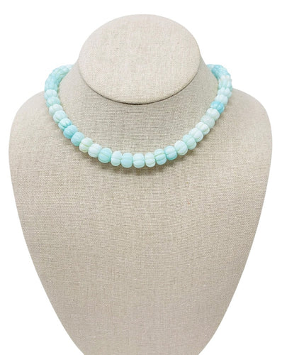 Opal Watermelon Gemstone Necklace - Blue Opal