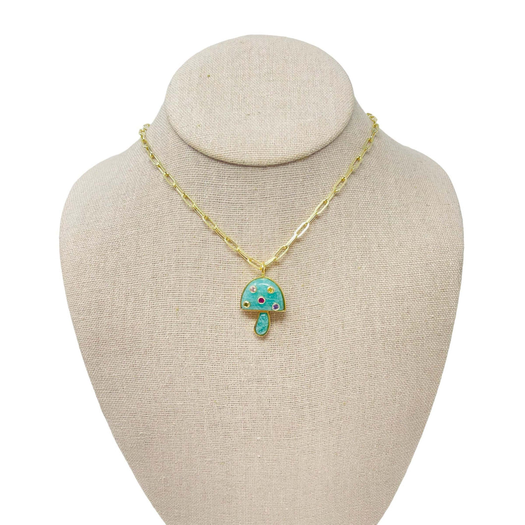 Mushroom Necklace - Amazonite