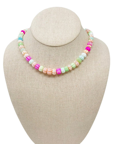 Opal Watermelon Gemstone Necklace - Multi