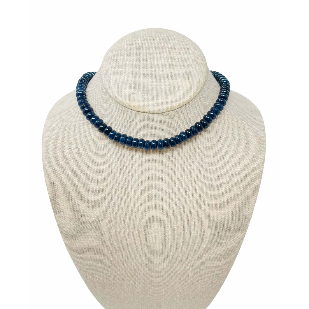 Opal Gemstone Necklace - Navy