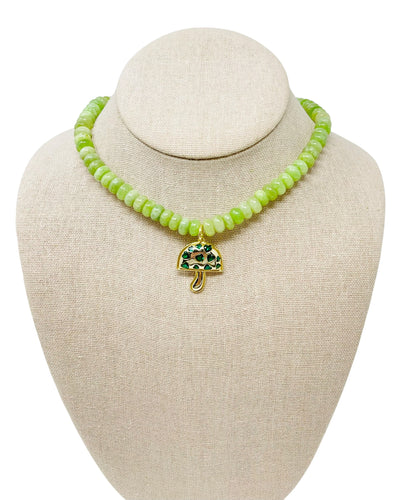 Charmed Opal Gemstone Necklace - Apple/Mushroom