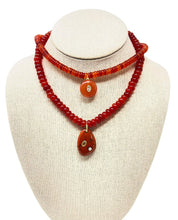 Load image into Gallery viewer, Charmed Smooth Gemstone Necklace - Red Jasper Stone
