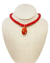 Load image into Gallery viewer, Charmed Smooth Gemstone Necklace - Red Jasper Stone