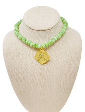 Load image into Gallery viewer, Large Smooth Jade Gemstone Coin Necklace - Bamboo