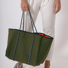 Load image into Gallery viewer, Large Neoprene Tote Bag - Safari Green