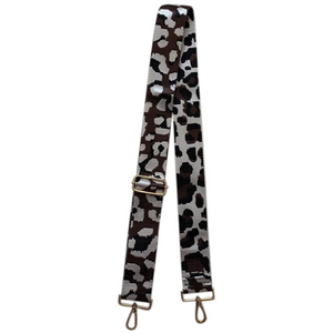 2" Black/Brown Leopard Print Bag Strap