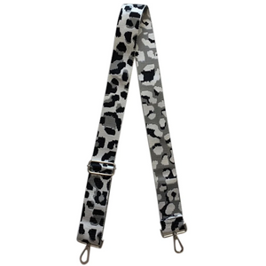 2" Grey/Black Leopard Bag Strap