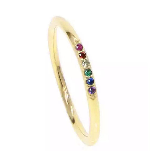 Rainbow Layer Ring- Thin