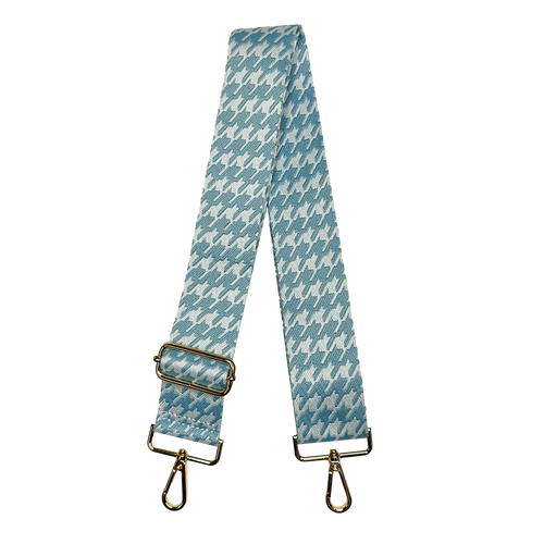 2” Herringbone Bag Strap - Light Blue/White