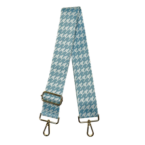 2” Herringbone Bag Strap - Light Blue/White