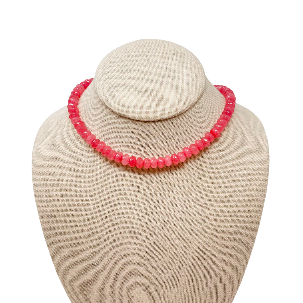 Jade Gemstone Necklace - Berry