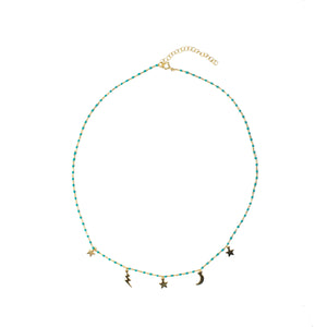 Multi Charm Necklace- Turquoise