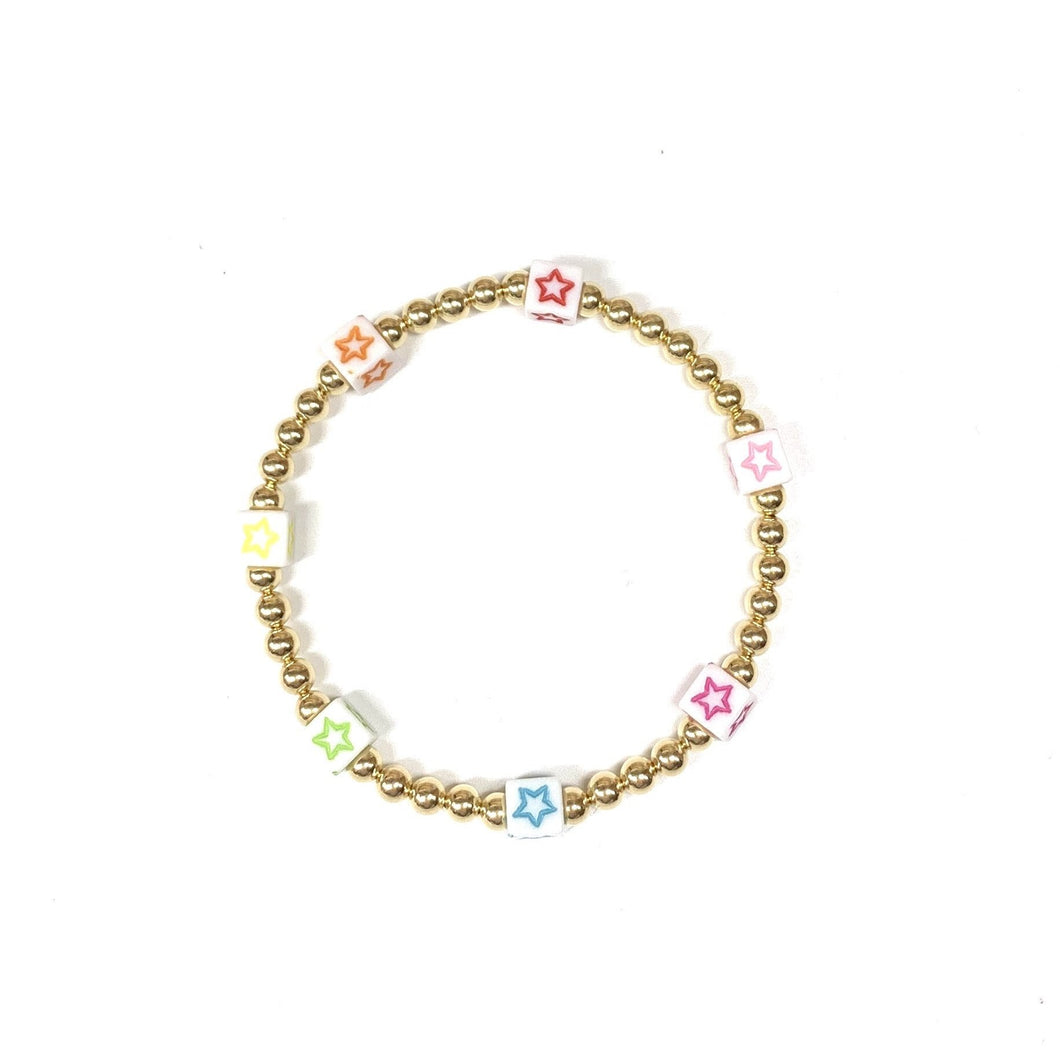 Rainbow Star 4mm Layer Bracelet
