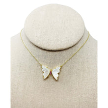 Load image into Gallery viewer, Emmy Butterfly Necklace - White/Pink