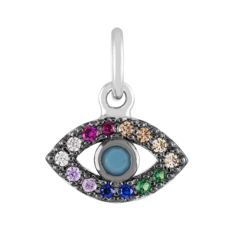 Rainbow Eye Charm- Silver