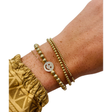 Load image into Gallery viewer, Mother of Pearl 5mm Smiley Bracelet