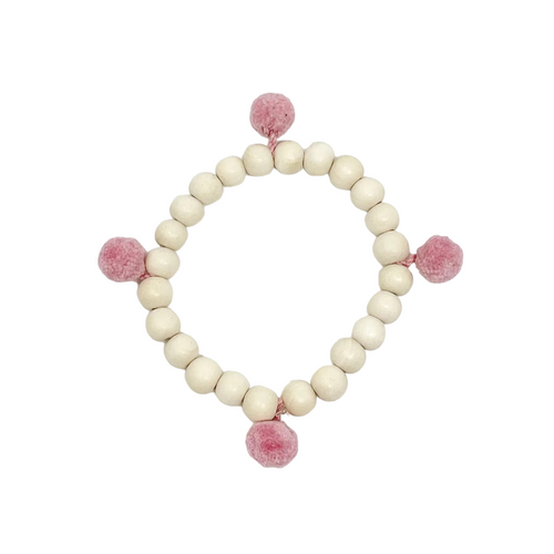 Multi Pom Pom Bracelet - Pink