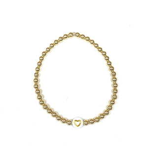 Gold Heart 4mm Layer Bracelet