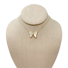 Load image into Gallery viewer, Emmy Butterfly Necklace - White/Pink