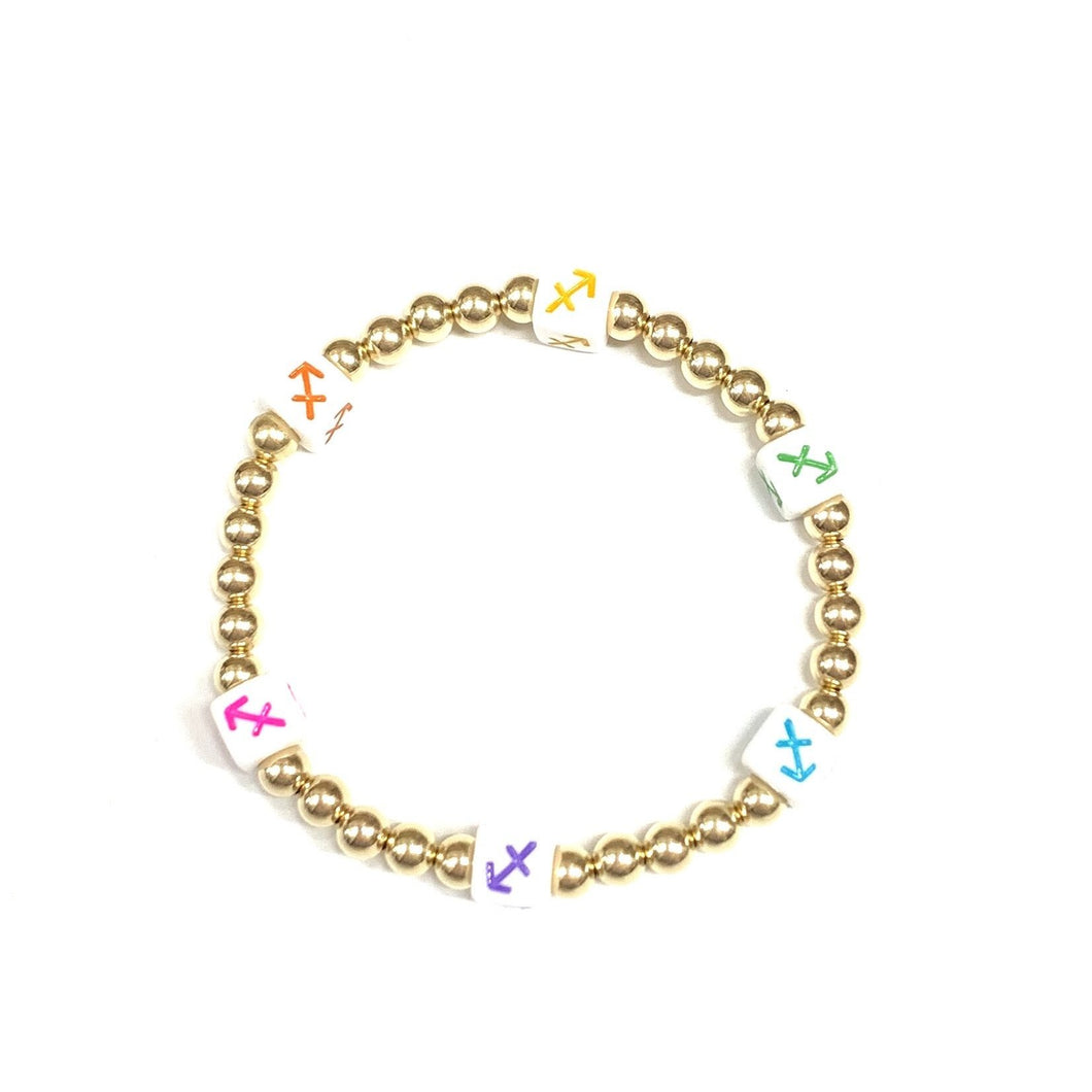 Rainbow Zodiac 5mm Layer Bracelet