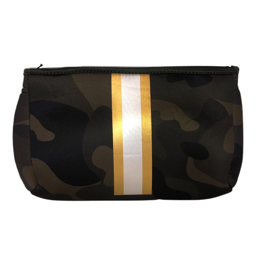 Neoprene Pouch - Army Camo White & Gold Stripe
