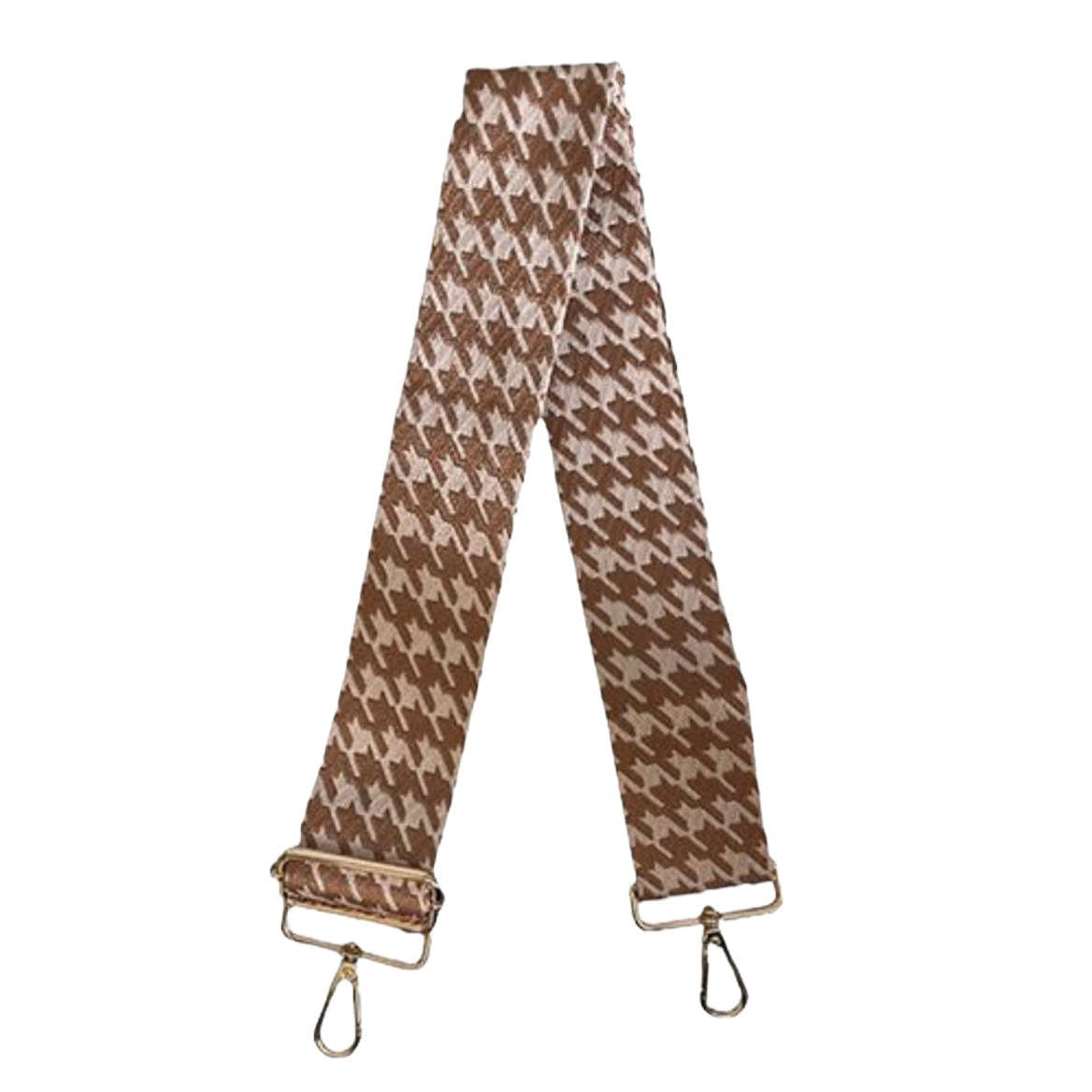 2” Herringbone Bag Strap - Beige/Camel